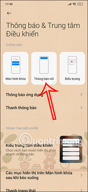 Thông báo nổi Xiaomi