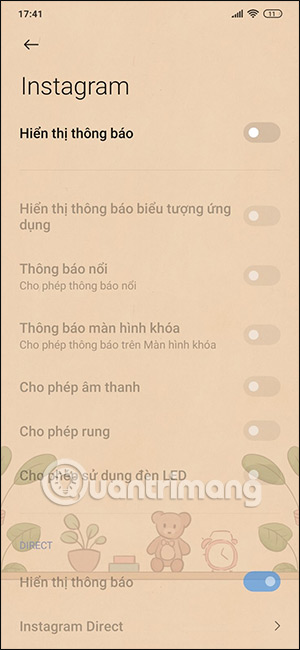 Chỉnh thông báo ứng dụng Xiaomi