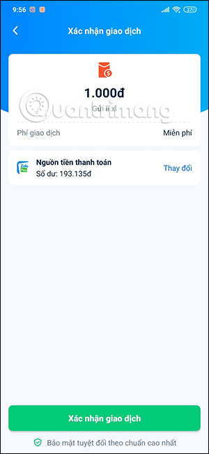 Thực hiện gửi lì xì trên ZaloPay