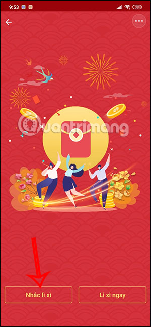 Nhắc lì xì trên ZaloPay