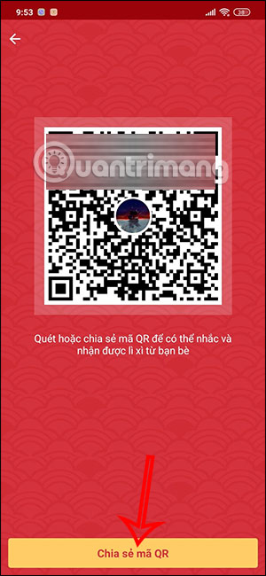 Mã QR nhận lì xì trên ZaloPay