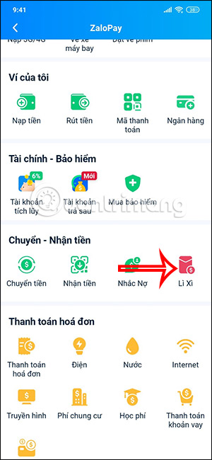 Lì xì trên ZaloPay