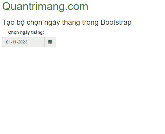 Bộ chọn ngày tháng có ngày hôm nay 