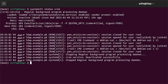 Service cron đã dừng trên Ubuntu