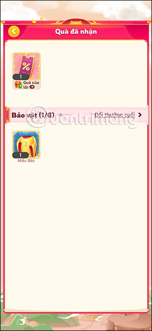 Phần quà nhận được
