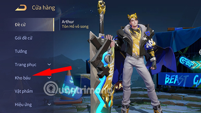 Chọn phần Kho báu