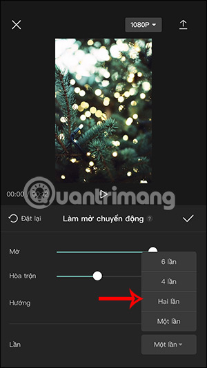 Chỉnh số lần làm mờ trên video