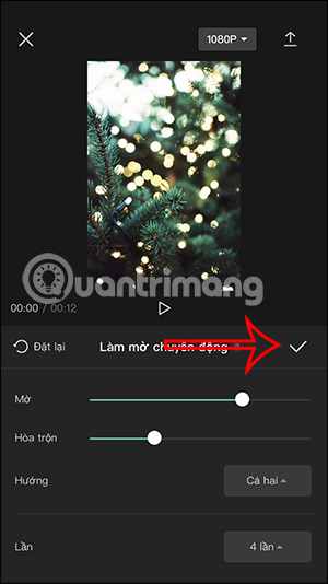 Lưu hiệu ứng làm mờ chuyển cảnh