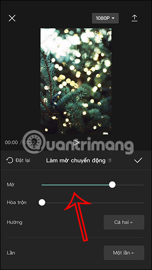 Chỉnh chế độ làm mờ trên Capcut