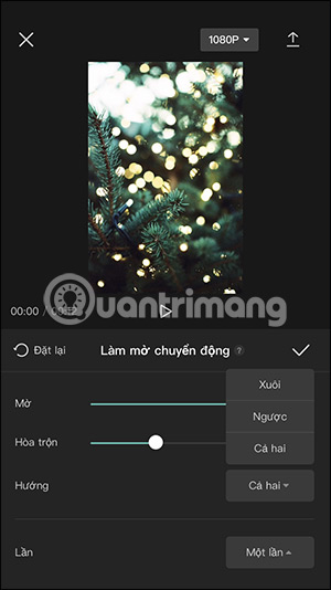 Chỉnh hướng làm mờ trên video