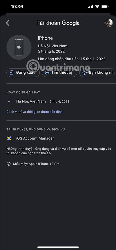 dang xuat tk gmail android