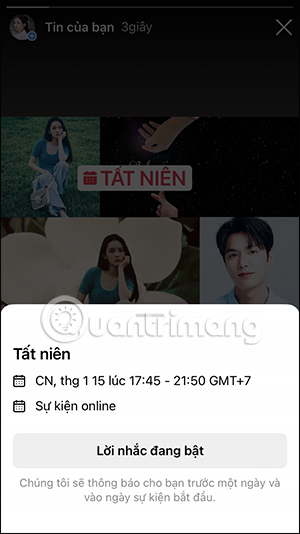 Sự kiện trên Instagram Story