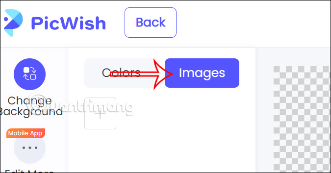 Chọn nền cho ảnh trên PicWish