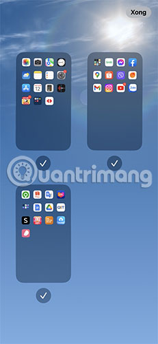 Hình thu nhỏ 3 trang màn hình chính