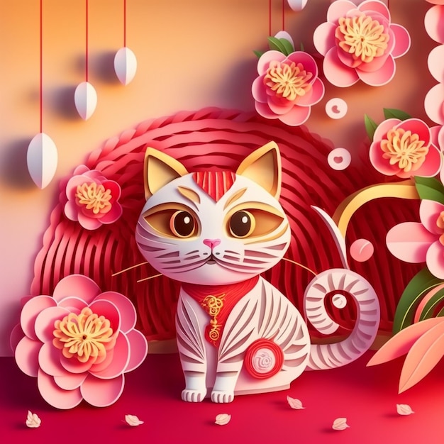 ảnh chúc tết con mèo