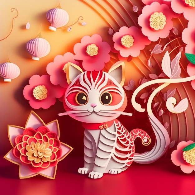 hình chúc tết con mèo