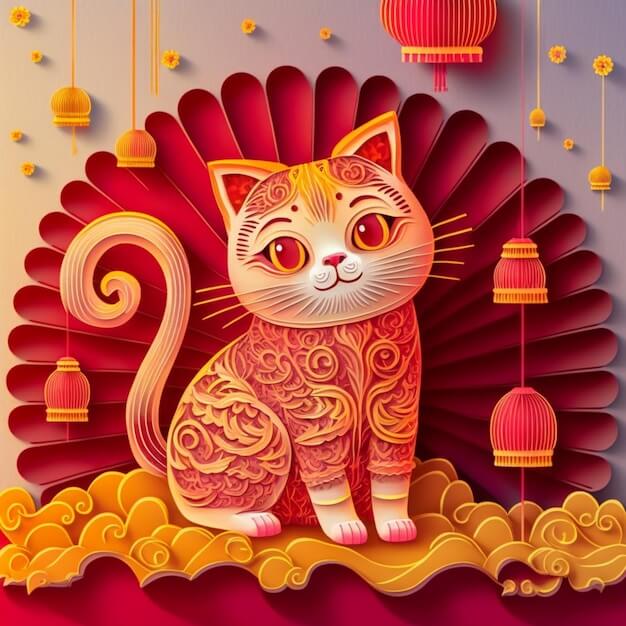 hình ảnh chúc tết con mèo