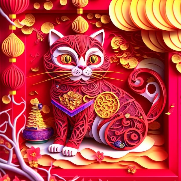 hình ảnh chúc tết con mèo
