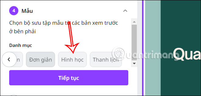 Chọn mẫu thiết kế trên Canva