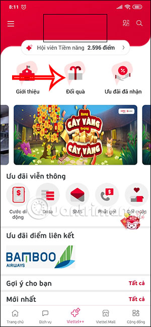 Đổi quà điểm Viettel++