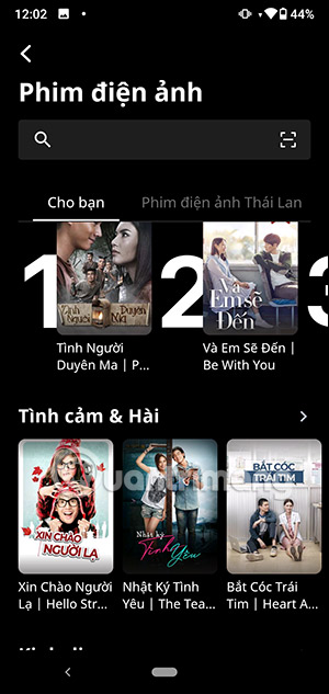 Phim điện ảnh trên ứng dụng TrueID