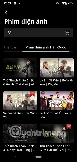 Chọn phim điện ảnh trên TrueID