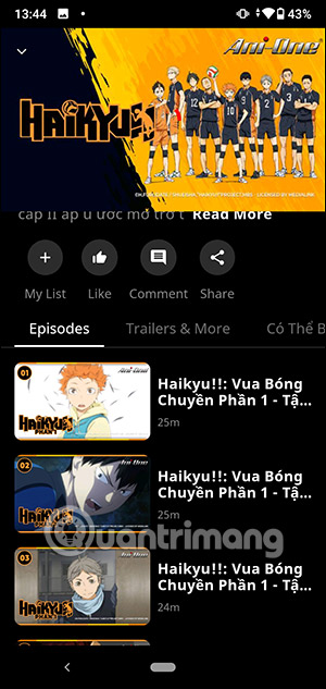 Xem phim anime trên TrueID