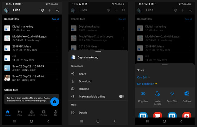 Chia sẻ file trên OneDrive