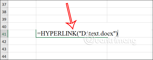 Hàm Hyperlink liên kết tới file Word