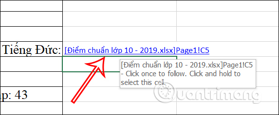 Link tới ô cùng sheet trong Excel