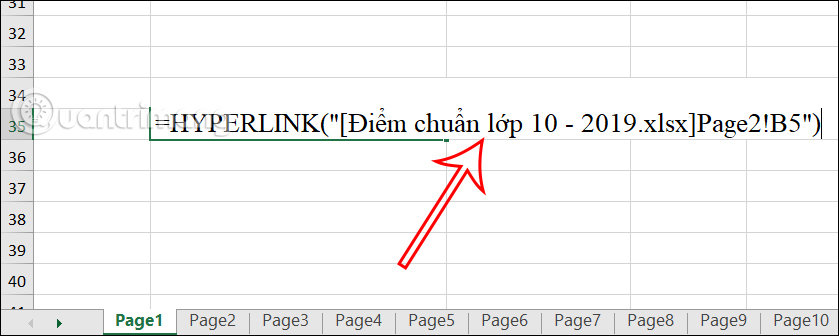 Liên kết tới ô khác Sheet trong Excel