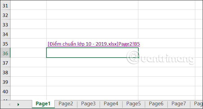 Link tới ô khác Sheet trong Excel