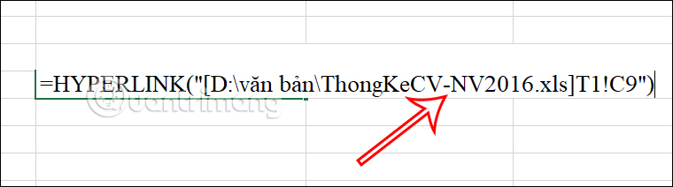 Link liên kết tới 1 ô trong file Excel khác