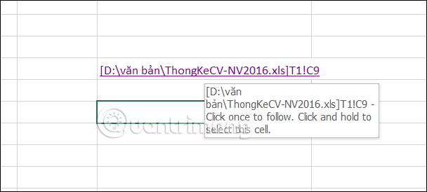 Liên kết tới 1 ô trong file Excel khác
