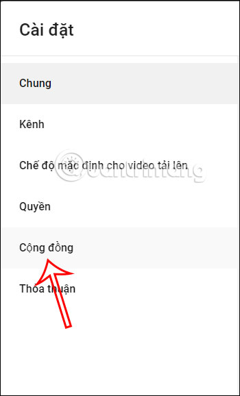 Chỉnh tính năng cộng đồng YouTube Studio