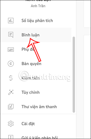 Xem bình luận video YouTube Studio
