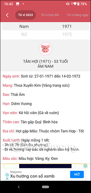 Thông tin tử vi 2023