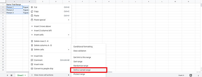 Named Range example