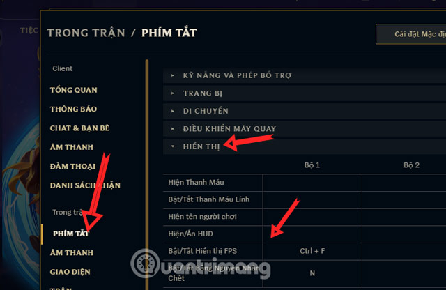 sửa lỗi không hiển thị ping và fps lmht