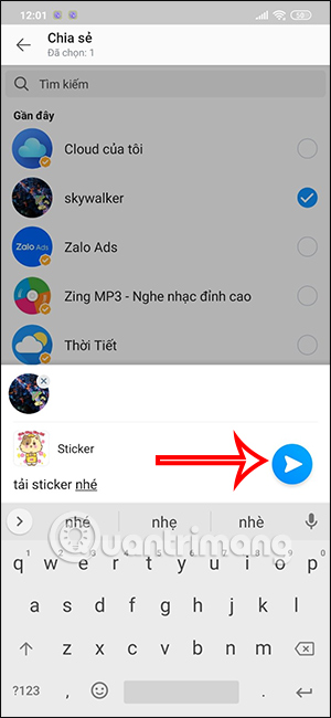 Gửi sticker Zalo