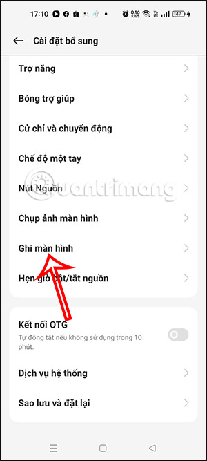 Ghi màn hình điện thoại OPPO