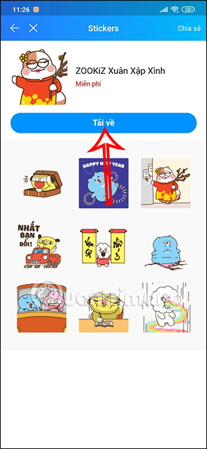 Tải sticker Tết Zalo