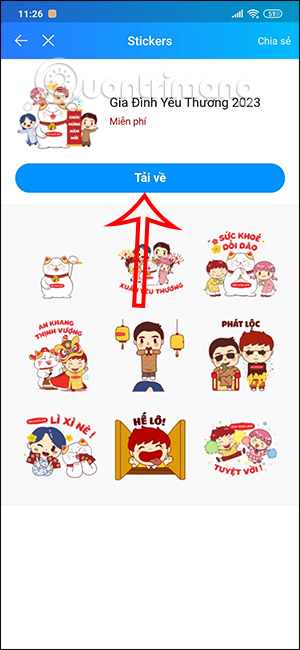 Download sticker Tết Zalo