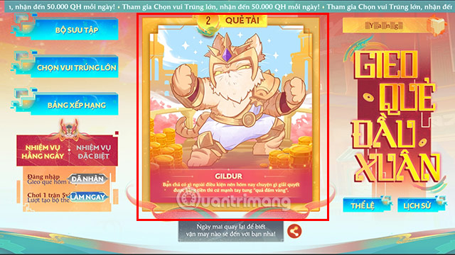 Hệ thống gửi thẻ ngẫu nhiên cho bạn