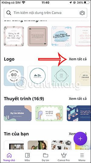 Mục Logo trên Canva
