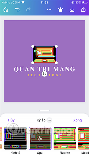 Chọn hiệu ứng cho biểu tượng