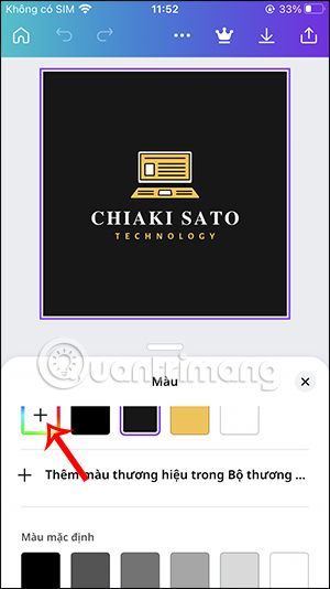 Thay màu nền logo trên Canva