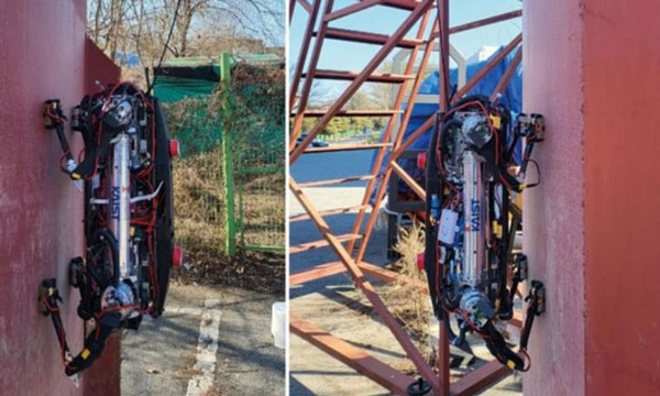Robot 4 chân không dây có thể leo lên bề mặt dốc đứng và đi lộn ngược trên trần nhà 