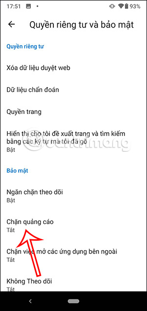 Chặn quảng cáo Microsoft Edge