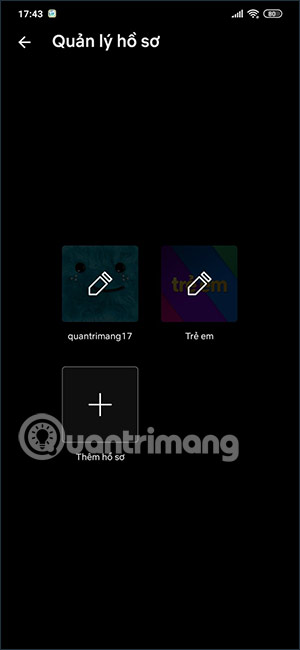 Chọn hồ sơ Netflix cần chỉnh